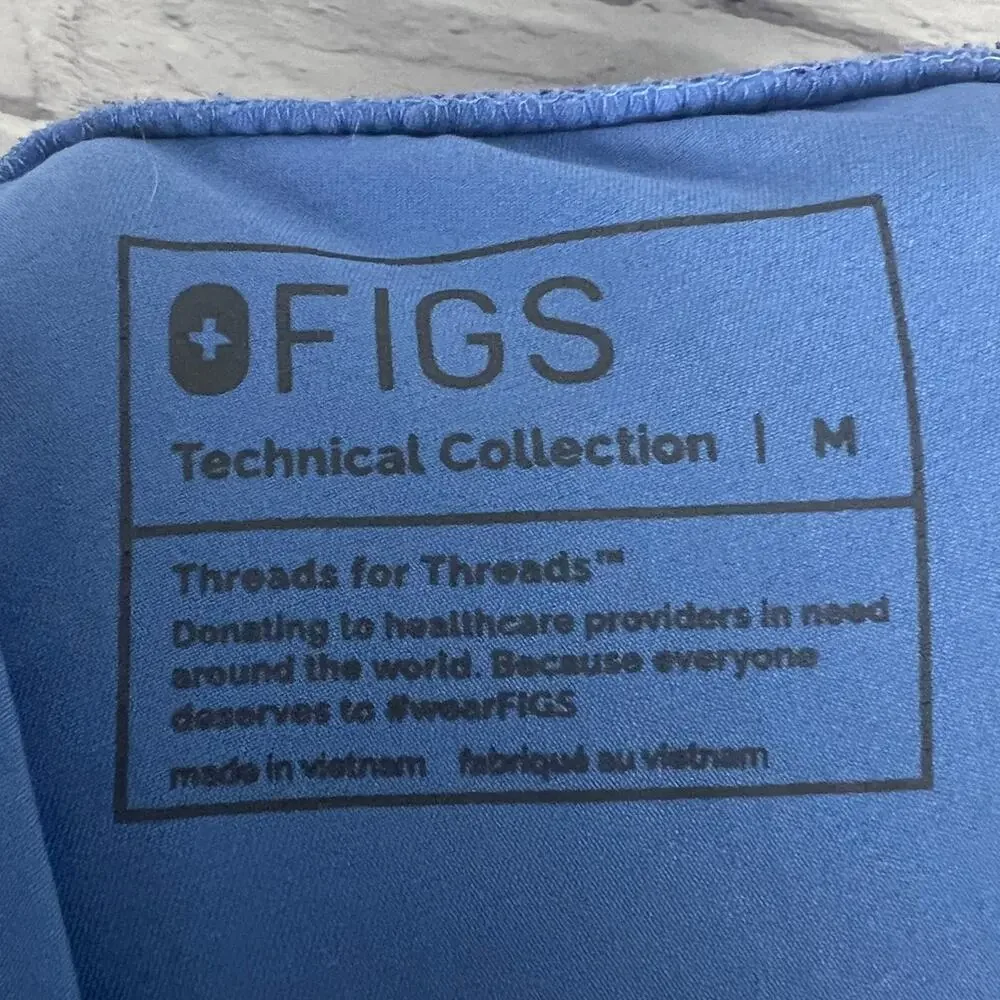 (2) FIGS Womens M Ceil Blue Zamora Jogger Scrub Drawstring Medical Field Bottoms